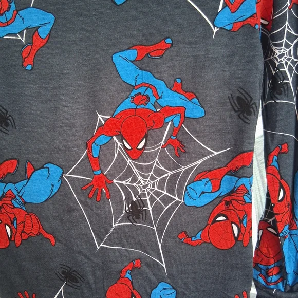 Marvel Kids Long Sleeve 2-piece Pajama Set - Black and Blue Spider-Man Design - Picture 4 of 4